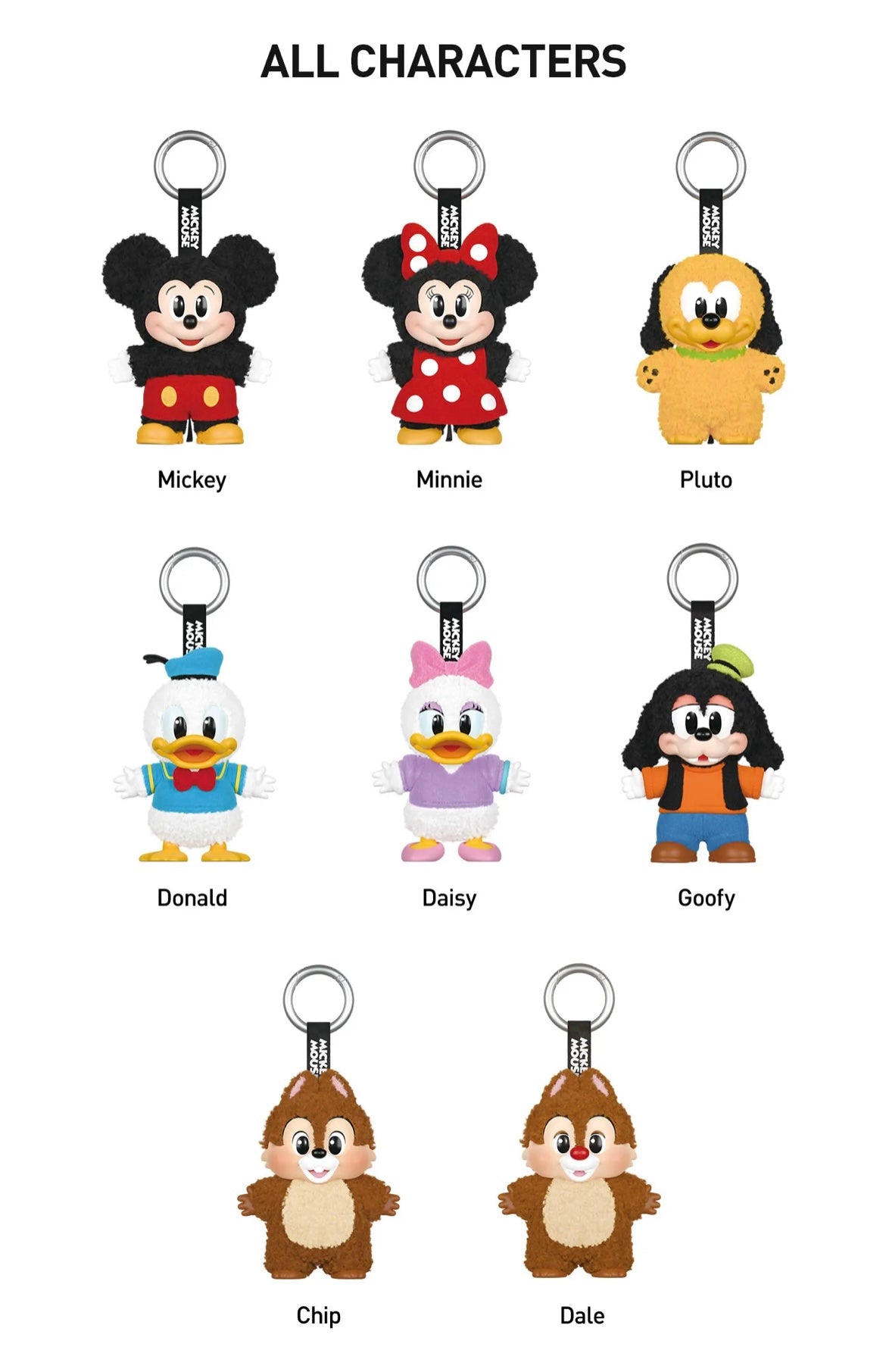 Pop Mart Disney Mickey Family Together Series Plush Keychain Single Blind Box